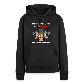 Nordischer Gott der Ungeduld - Frauen Premium Bio Hoodie - Schwarz - Vorne - Julia (174cm)