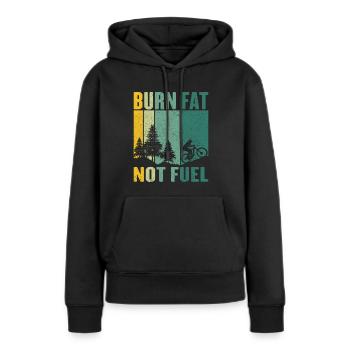 Fahrrad fahren Umweltschutz Sprit sparen Sport - Frauen Premium Bio Hoodie - Schwarz - Vorne - Julia (174cm)