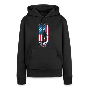 Personne ne sera oublié Memorial Day USA - Sweat à capuche Premium bio Femme - noir - Devant - Julia (174cm)