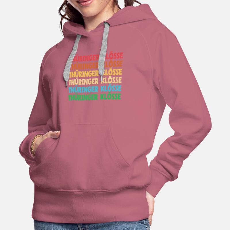 Cuisine allemande, boulettes, Thuringe, dialecte, dialecte Sweat à capuche Premium bio Femme