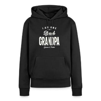 Ich bin ein Segen, Opa - Großeltern - Frauen Premium Bio Hoodie - Schwarz - Vorne - Julia (174cm)