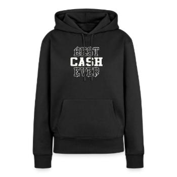 Meilleur argent jamais personnalisé Nom Cash - Sweat à capuche Premium bio Femme - noir - Devant - Julia (174cm)