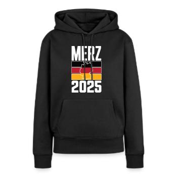 Merz Chancelier 2025 Chancelier fédéral Élection au Bundestag - Sweat à capuche Premium bio Femme - noir - Devant - Julia (174cm)