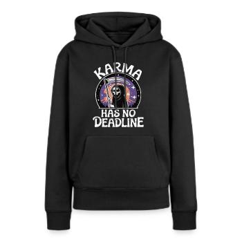 Karma hat keine Frist Schicksal Schicksal Balance - Frauen Premium Bio Hoodie - Schwarz - Vorne - Julia (174cm)