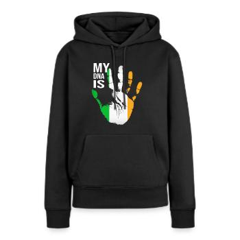 My DNA Is Irish, Irish Hand, Ireland Flag, Irish - Frauen Premium Bio Hoodie - Schwarz - Vorne - Julia (174cm)