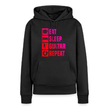 Guitar Gitarrenspieler akustische gitarre - Frauen Premium Bio Hoodie - Schwarz - Vorne - Julia (174cm)