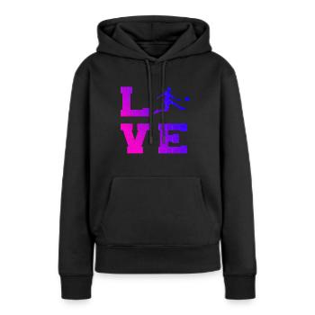 Fussballspieler Herren Fussballspielen Fussball - Frauen Premium Bio Hoodie - Schwarz - Vorne - Julia (174cm)