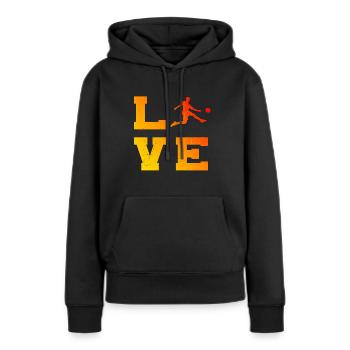 Herren Fussballspieler Fussball Fussballspielen - Frauen Premium Bio Hoodie - Schwarz - Vorne - Julia (174cm)