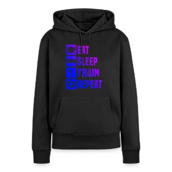 Krafttraining Aerobic Herren Damen Aerobic - Frauen Premium Bio Hoodie - Schwarz - Vorne - Julia (174cm)