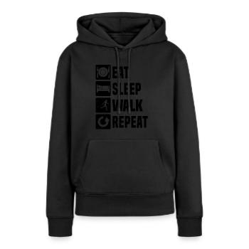 Walking Herren Damen Nordic Walker Walken - Frauen Premium Bio Hoodie - Schwarz - Vorne - Julia (174cm)