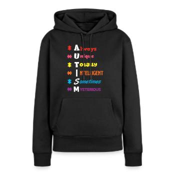 Autism Autism Autist Asperger Syndrome Puzzle - Sweat à capuche Premium bio Femme - noir - Devant - Julia (174cm)