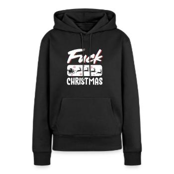 Anti Weihnachten - Frauen Premium Bio Hoodie - Schwarz - Vorne - Julia (174cm)