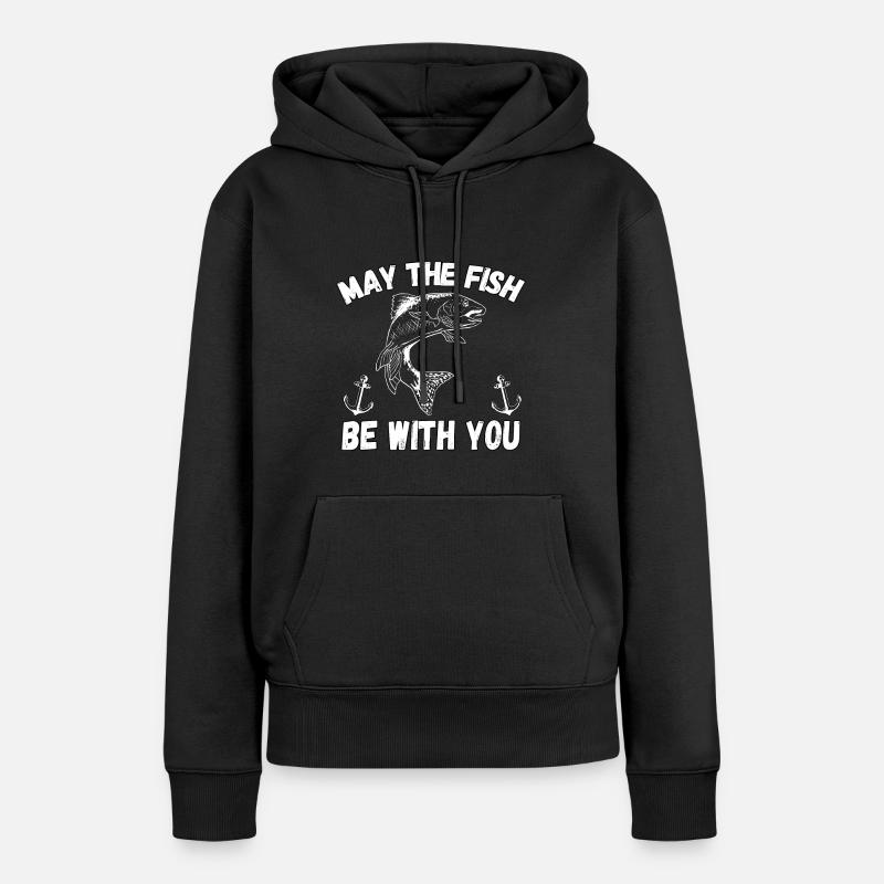 Que le poisson soit avec vous - Sweat à capuche Premium bio Femme - noir