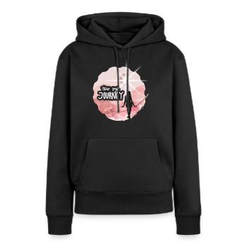 Trust your journey - Frauen Premium Bio Hoodie - Schwarz - Vorne - Julia (174cm)