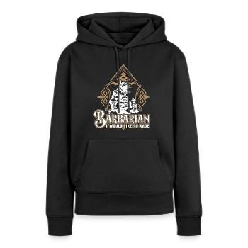 Barbaren-Klassenemblem-RPG-Spiel - Frauen Premium Bio Hoodie - Schwarz - Vorne - Julia (174cm)