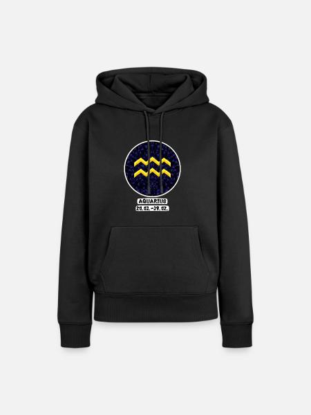 Aquarius 20.01.-19.02. - Frauen Premium Bio Hoodie - Schwarz