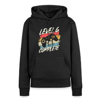 6 Anniversaire 6 Ans Kids Gaming Cadeau - Sweat à capuche Premium bio Femme - noir - Devant - Julia (174cm)