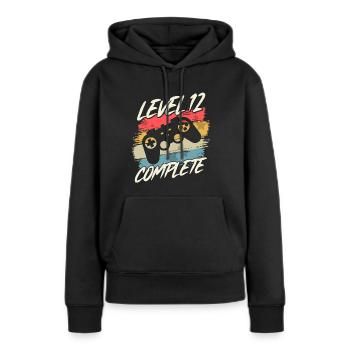 12 Anniversaire 12 Ans Enfants Cadeau - Sweat à capuche Premium bio Femme - noir - Devant - Julia (174cm)