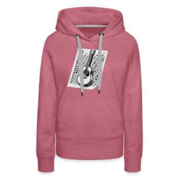 Akustik Gitarre - Frauen Premium Bio Hoodie - Malve - Vorne - Isabella (175cm)
