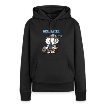 Der Bayer - Frauen Premium Bio Hoodie - Schwarz - Vorne - Julia (174cm)