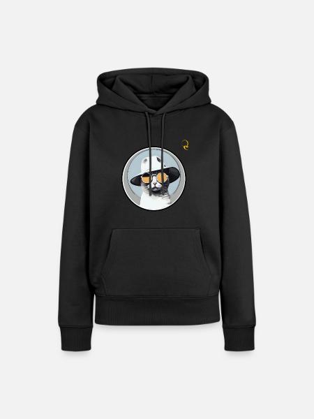 STILVOLLE KATZE - Frauen Premium Bio Hoodie - Schwarz