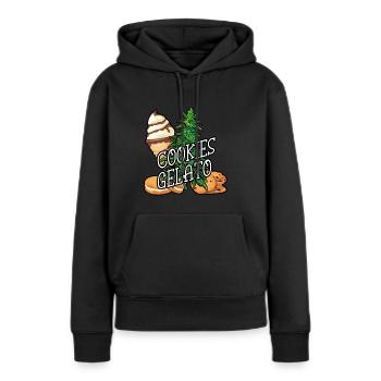Cannabis Cookies Gelato - Frauen Premium Bio Hoodie - Schwarz - Vorne - Julia (174cm)