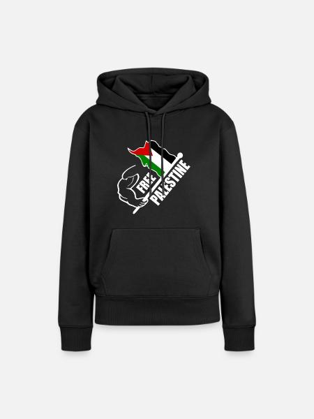 Free palestine - Frauen Premium Bio Hoodie - Schwarz