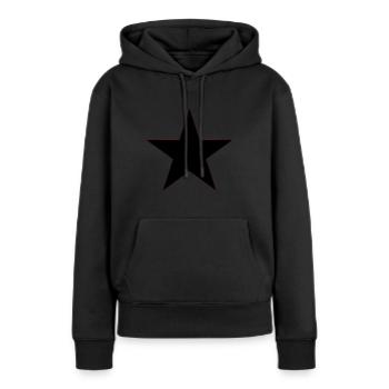 Etoile noire - Sweat à capuche Premium bio Femme - noir - Devant - Julia (174cm)