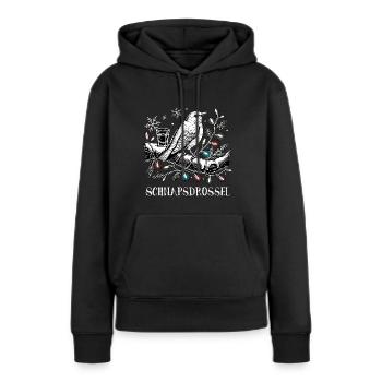 Schnaps Drossel Vogel Weihnachten - Frauen Premium Bio Hoodie - Schwarz - Vorne - Julia (174cm)
