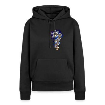 Fractale en nid d’abeille - Sweat à capuche Premium bio Femme - noir - Devant - Julia (174cm)