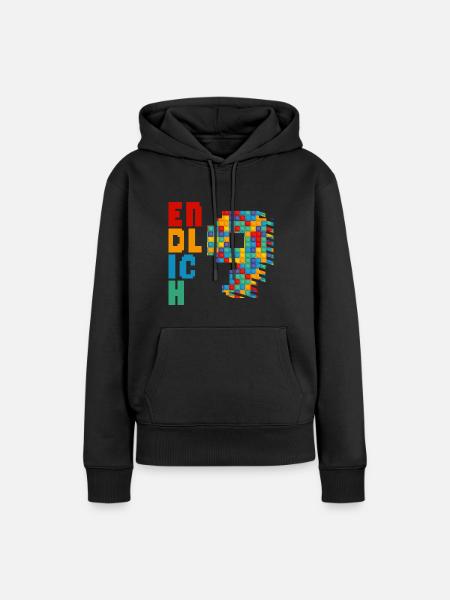 Endlich 9 Baustein - Frauen Premium Bio Hoodie - Schwarz