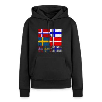 United Kingdom of Scandinavia - Sweat à capuche Premium bio Femme - noir - Devant - Julia (174cm)