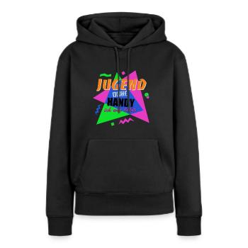 Jugend ohne Handy - Ich war dabei - Frauen Premium Bio Hoodie - Schwarz - Vorne - Julia (174cm)