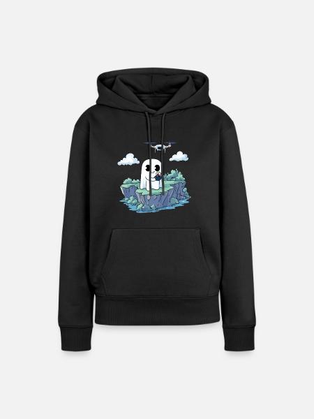 Geist Drohne Halloween - Frauen Premium Bio Hoodie - Schwarz