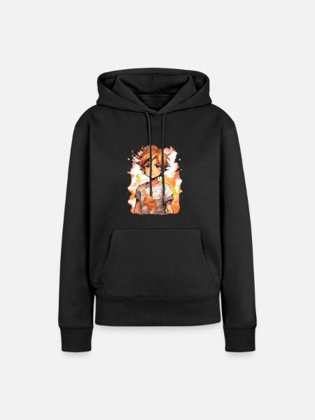 Anime Boy - Women’s Premium Organic Hoodie - black