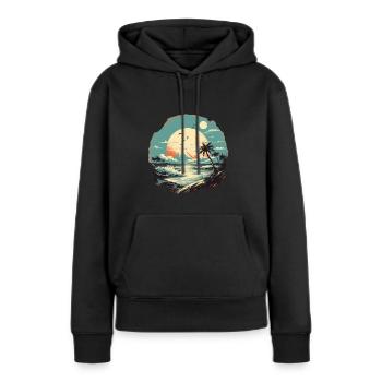 Strand - Frauen Premium Bio Hoodie - Schwarz - Vorne - Julia (174cm)