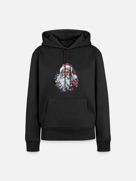 Weihnachtsmann - Frauen Premium Bio Hoodie - Schwarz