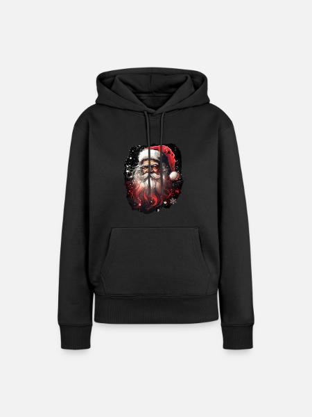 Weihnachtsmann - Frauen Premium Bio Hoodie - Schwarz