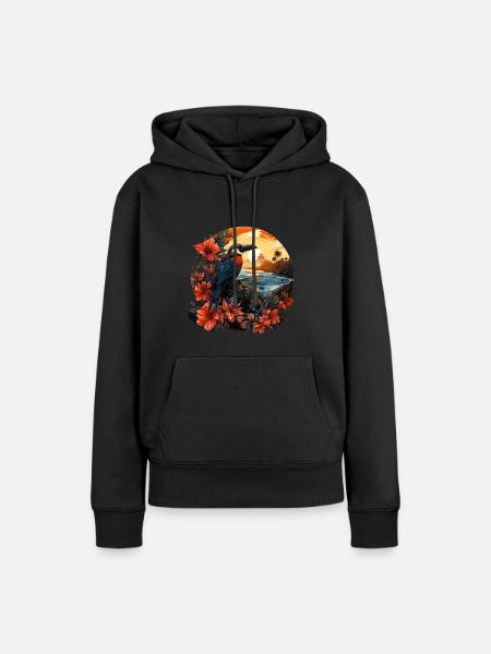 Tropisch - Frauen Premium Bio Hoodie - Schwarz