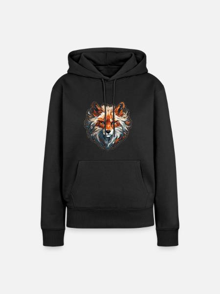 Fuchs - Illustration - Frauen Premium Bio Hoodie - Schwarz