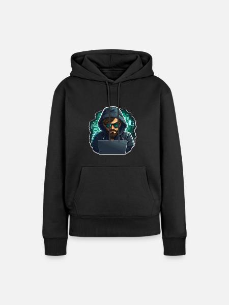 Ethical Hacker - Illustration - Frauen Premium Bio Hoodie - Schwarz