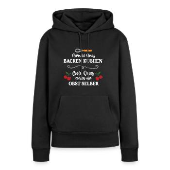 Oma Bäckerin Gärtnerin Hobbybäckerin Hobby Backen - Frauen Premium Bio Hoodie - Schwarz - Vorne - Julia (174cm)