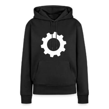 Zahnrad - Frauen Premium Bio Hoodie - Schwarz - Vorne - Julia (174cm)