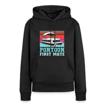 Bateau ponton Bateau Bateaux - Sweat à capuche Premium bio Femme - noir - Devant - Julia (174cm)
