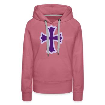 cross - Women’s Premium Organic Hoodie - mauve - Front - Isabella (175cm)