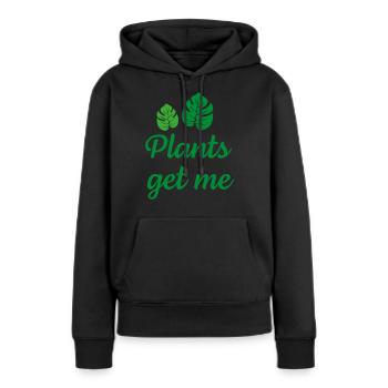 Pflanzen verstehen mich - Frauen Premium Bio Hoodie - Schwarz - Vorne - Julia (174cm)