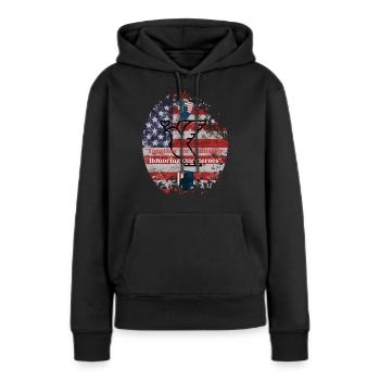 Vétérans, anciens combattant, armistice. - Sweat à capuche Premium bio Femme - noir - Devant - Julia (174cm)