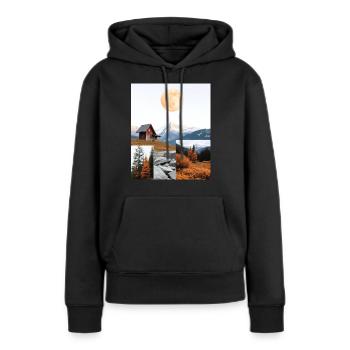 Hutte. - Sweat à capuche Premium bio Femme - noir - Devant - Julia (174cm)