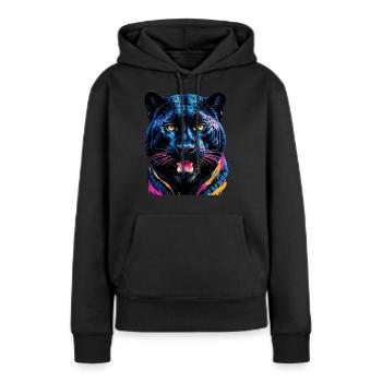 Tigre - Sweat à capuche Premium bio Femme - noir - Devant - Julia (174cm)