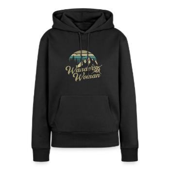 Wander Woman Hiking Wandern Frauen - Frauen Premium Bio Hoodie - Schwarz - Vorne - Julia (174cm)